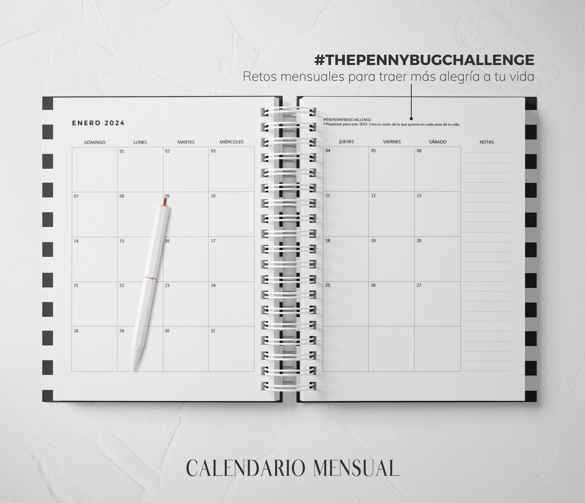 Thepennybug Planner 2024 - Black & White