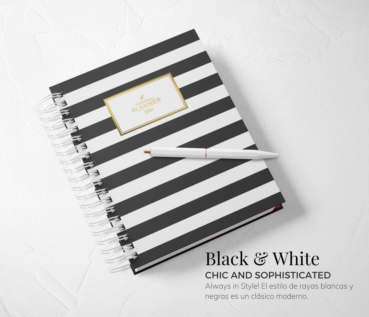 Thepennybug Planner 2024 - Black & White