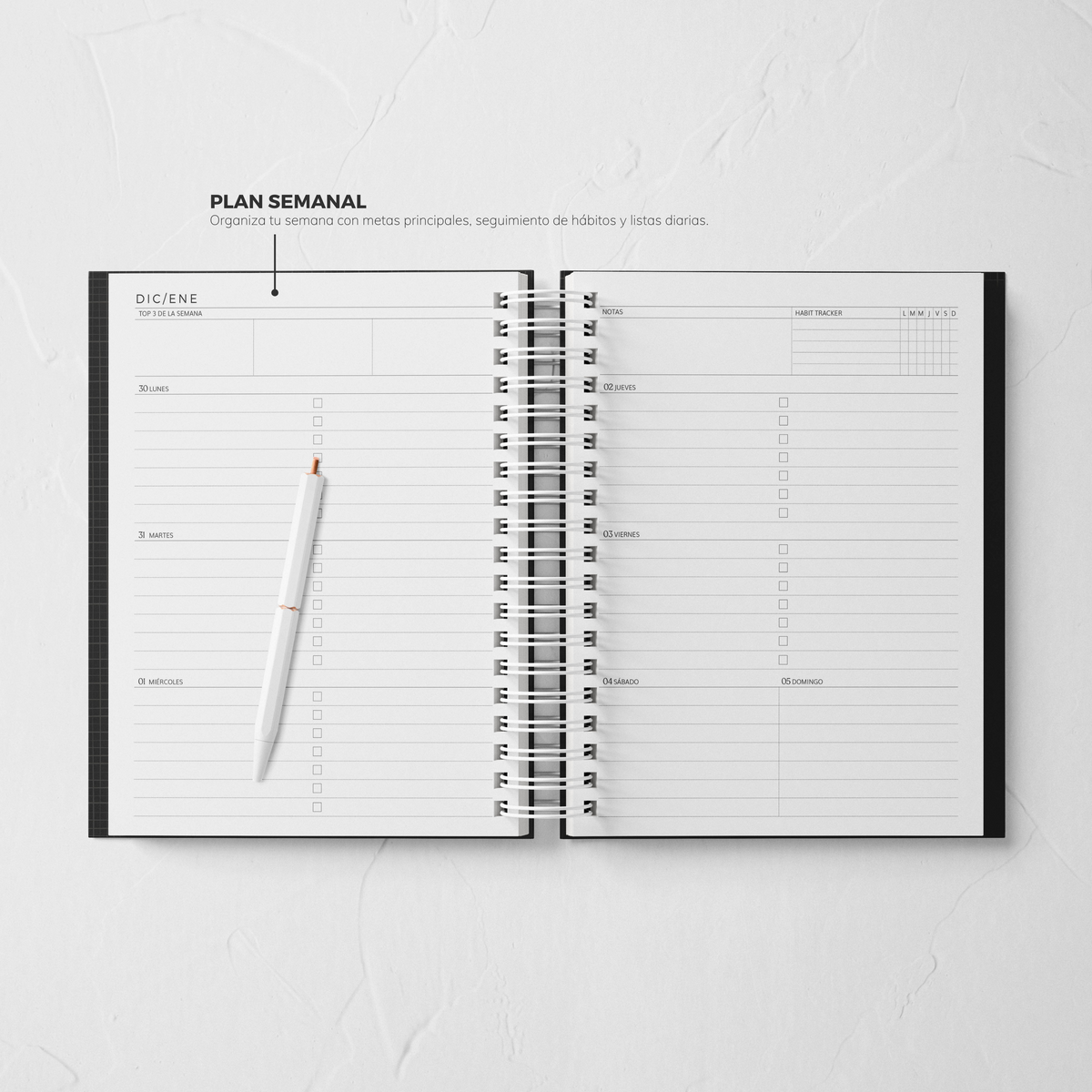 Thepennybug Planner 2025 - Chic Noir