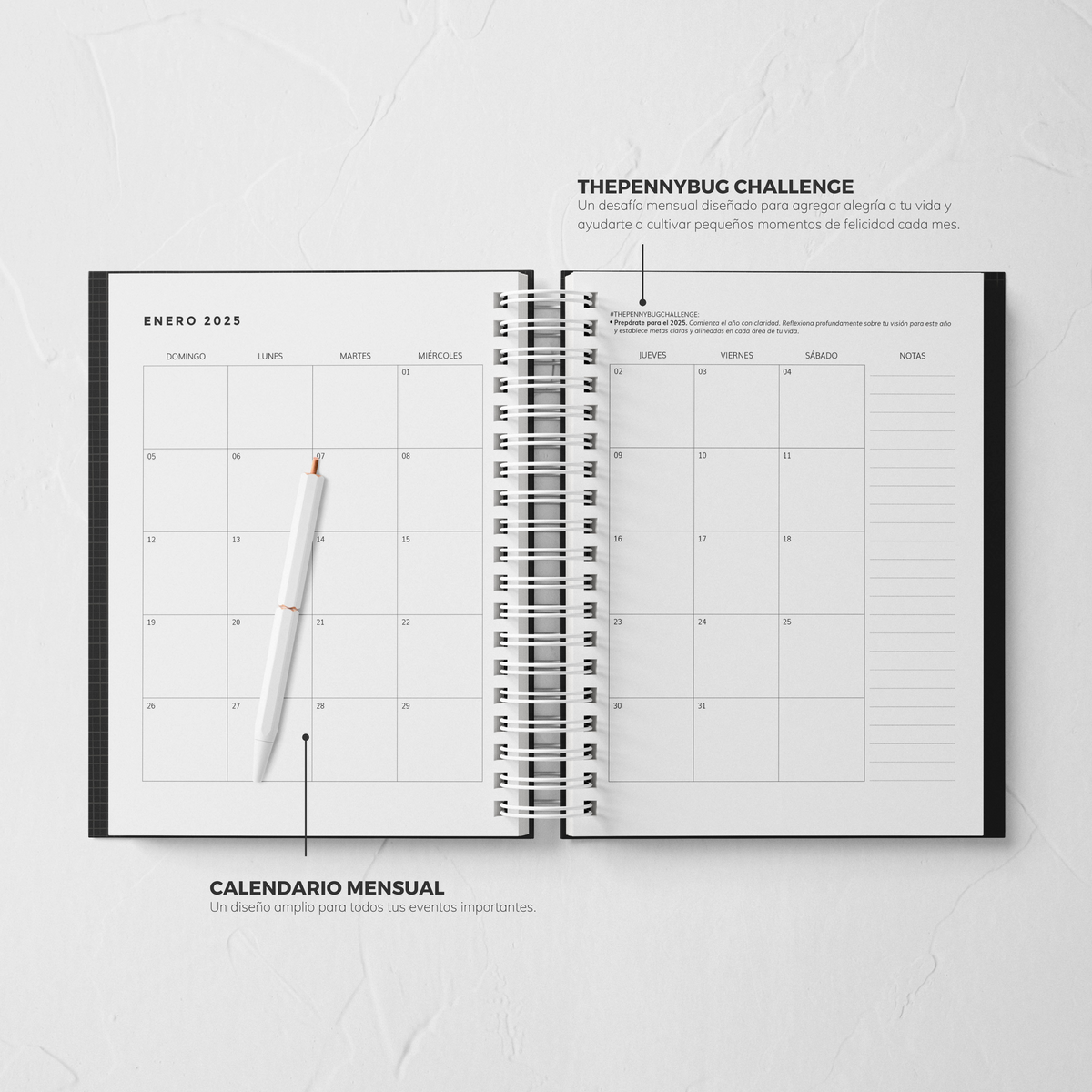 Thepennybug Planner 2025 - Chic Noir