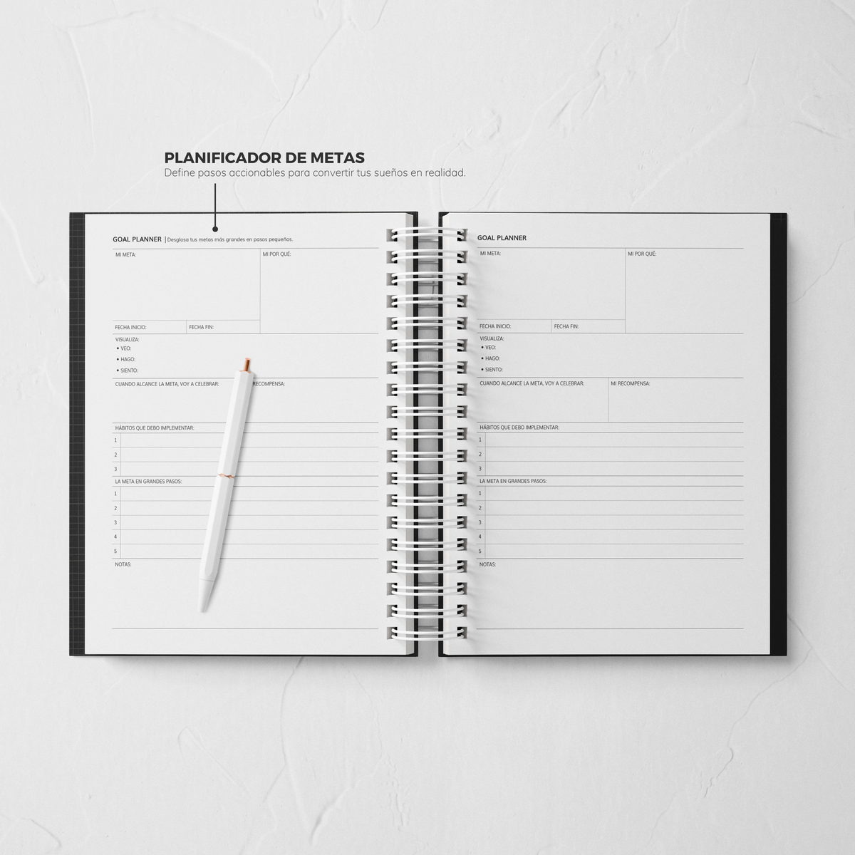 Thepennybug Daily Planner 2025 - Chic Noir