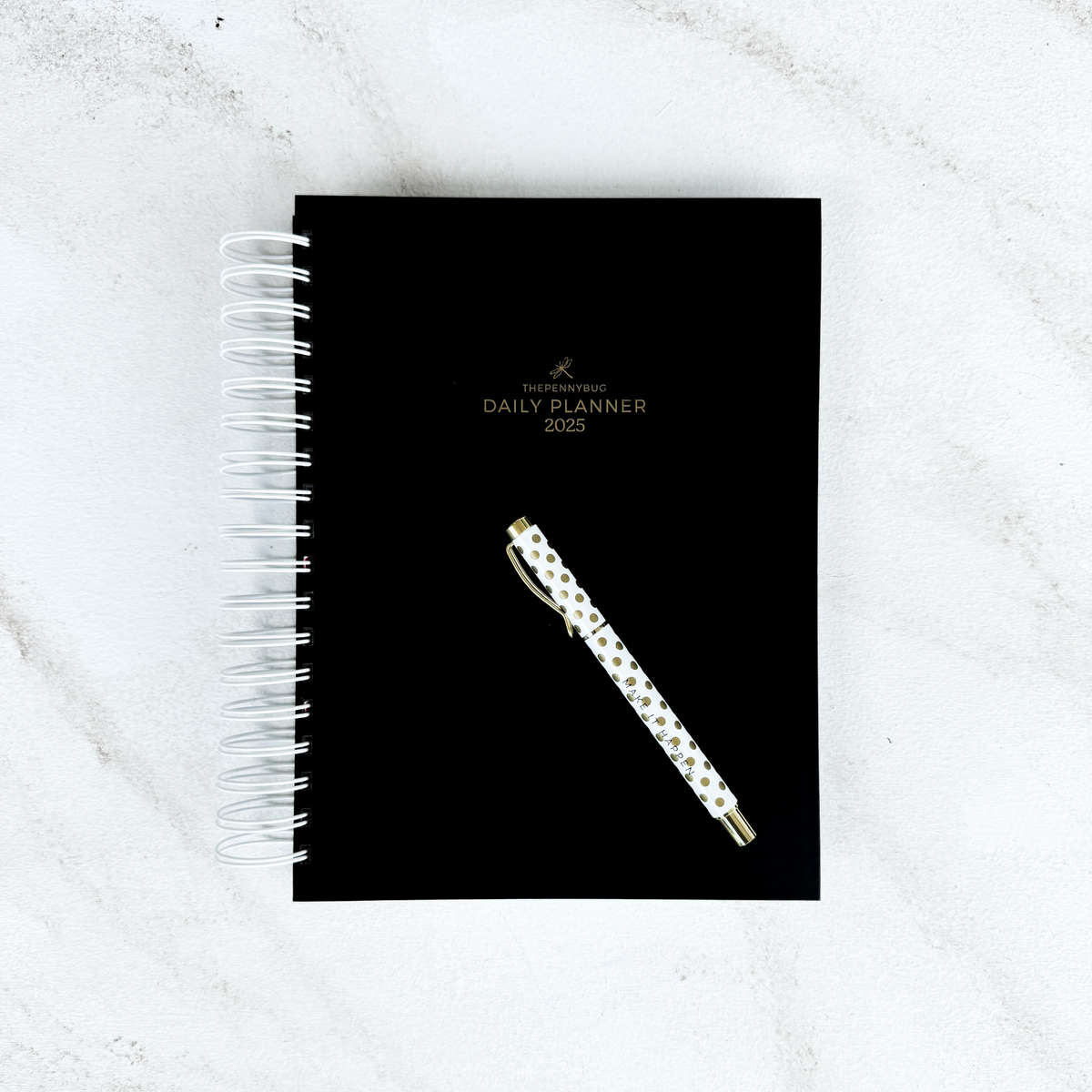 Thepennybug Daily Planner 2025 - Chic Noir